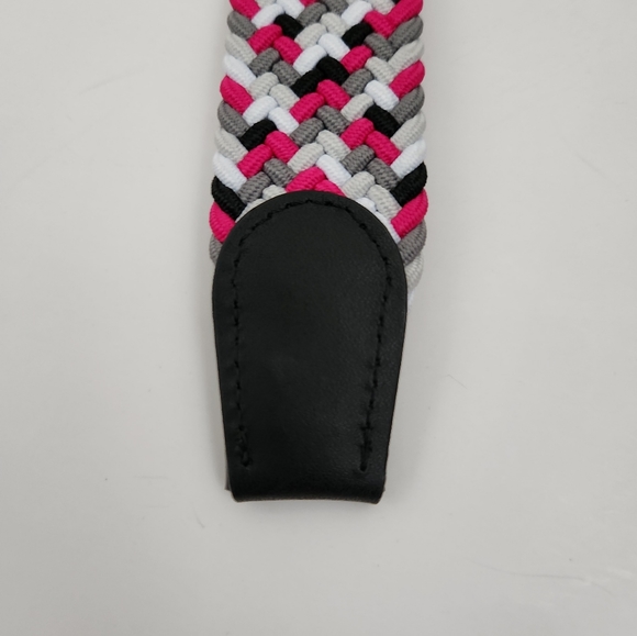 Nike G Flex Large Woven Stretch Golf Belt Black Gray Pink Multi Weave Men's - Picture 4 of 8